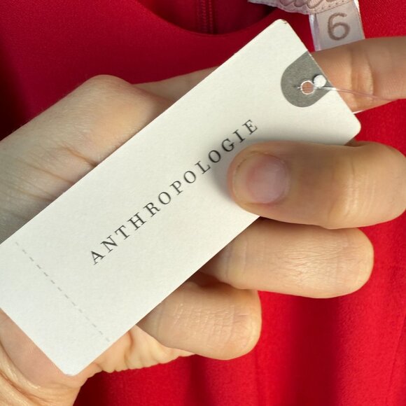 Anthropologie Jumpsuit Red NWT Hutch Flare Front-Slit Size 6 - Picture 12 of 12